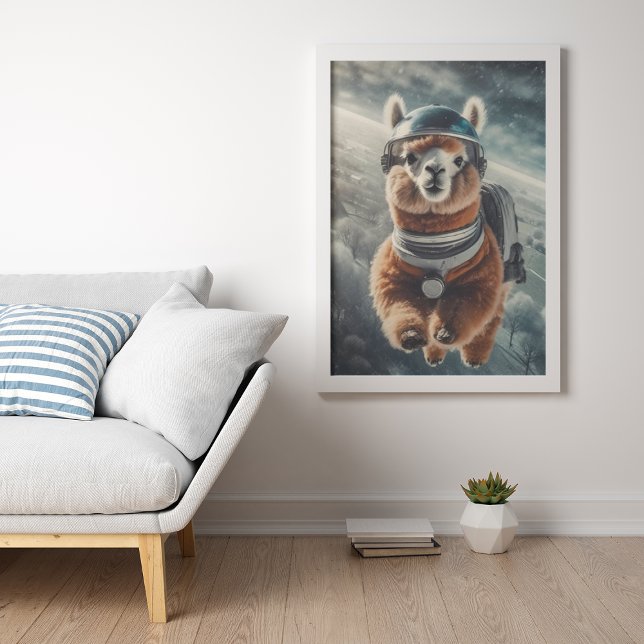 Astronaut Alpaca in Space Surreal Animal  Poster (Creator Uploaded)