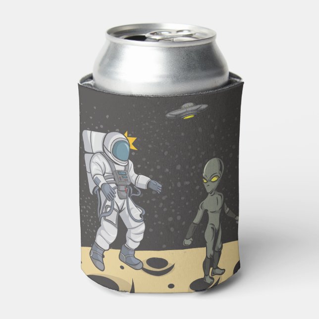 Astronaut and alien   can cooler (Can Front)