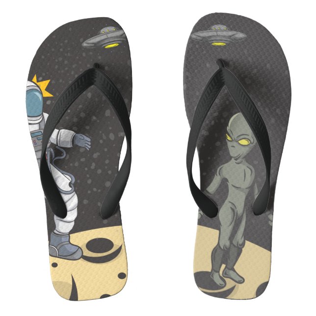 Astronaut and alien     flip flops (Footbed)