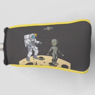 Astronaut and alien   golf head cover