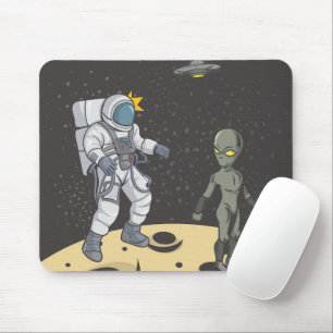 Astronaut and alien mouse mat