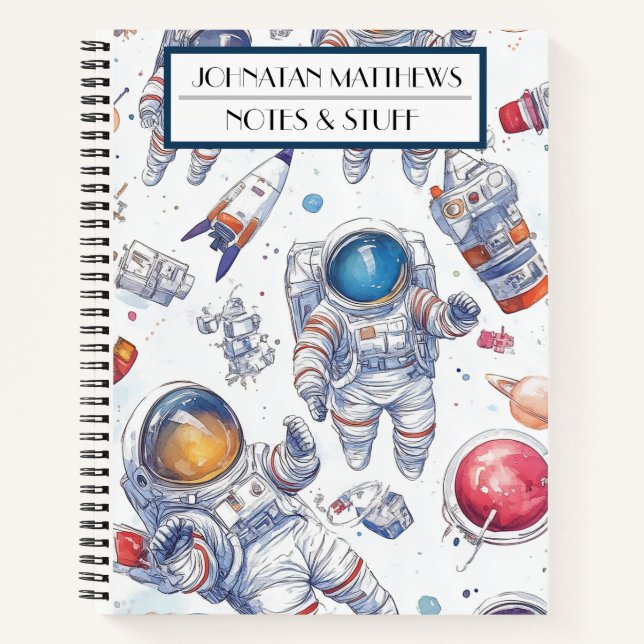 Astronaut and Space Notebook (Front)
