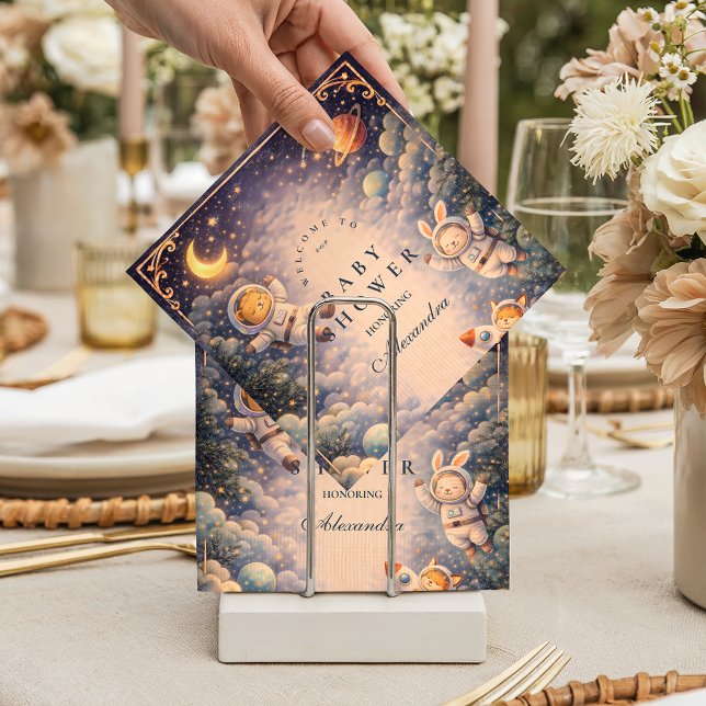 Astronaut Animals Space Baby Shower Napkin (Creator Uploaded)