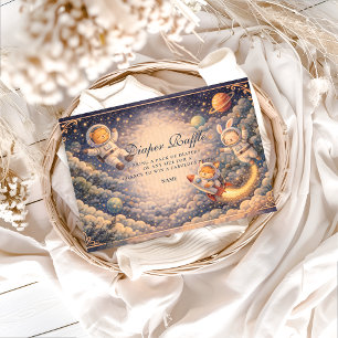 Astronaut Animals Space Diapper Raffle Enclosure Card