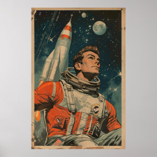 Astronaut Art Astronaut Gallery Art Vintage Art As Poster