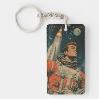 Astronaut Art Astronaut Gallery Art Vintage Art Key Ring