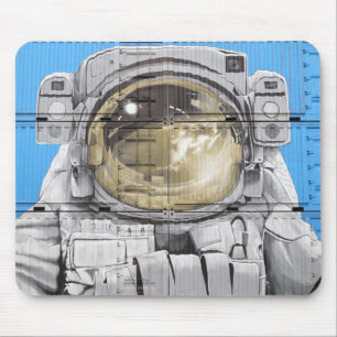 Astronaut Art Urban Art Astronaut Wall Mural Mouse Mat
