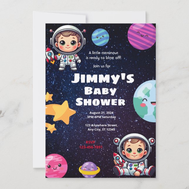 Astronaut Baby Shower Invitation (Front)