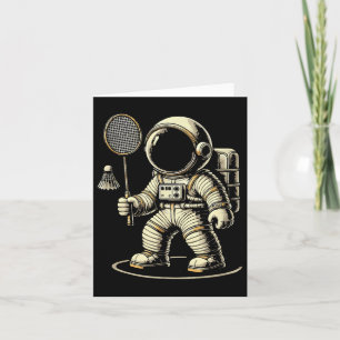 Astronaut Badminton Player Shuttle Card
