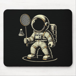 Astronaut Badminton Player Shuttle Mouse Mat