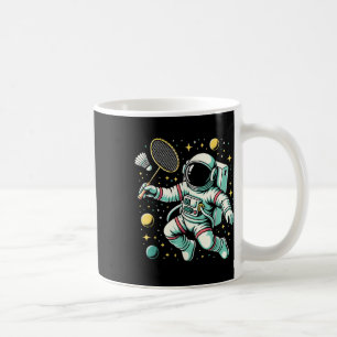 Astronaut Badminton Player Shuttle Sport Coffee Mug