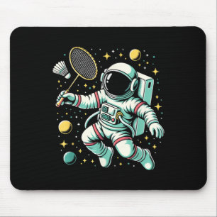 Astronaut Badminton Player Shuttle Sport Mouse Mat