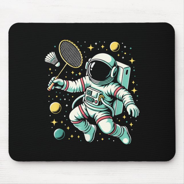 Astronaut Badminton Player Shuttle Sport  Mouse Mat (Front)