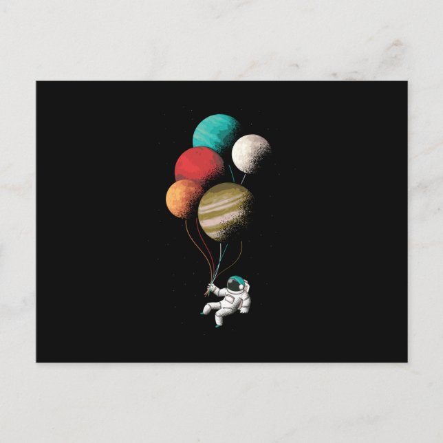 Astronaut balloons postcard (Front)