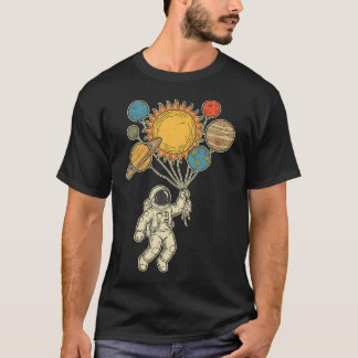 Astronaut Baloons Planets Astronomy Fan Universe T-Shirt