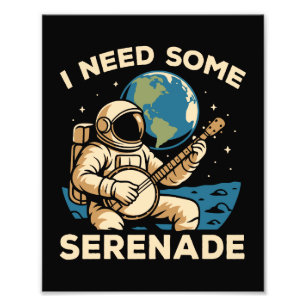 Astronaut Banjo Serenade Cosmic Sound Photo Print