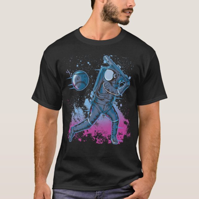 Astronaut Baseball In Space T-Shirt (Front)