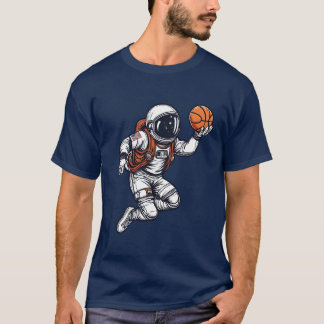 Astronaut basketball slam dunk on space T-Shirt