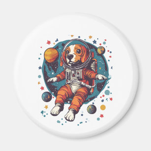 Astronaut Beagle � Space Explorer Dog Magnet