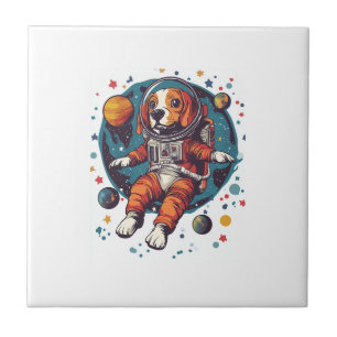 Astronaut Beagle � Space Explorer Dog Tile