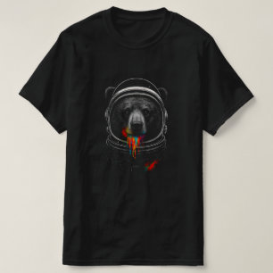 Astronaut Bear with Neon Paint Drips – Cosmic Anim T-Shirt