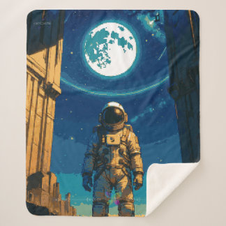 Astronaut Beneath the Celestial Gate Premium Sherpa Blanket