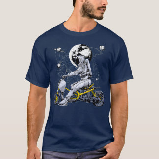 Astronaut biker motorcycle space travel scifi T-Shirt