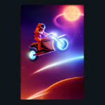 Astronaut Biker Poster - Shoot for Moon Pop Art<br><div class="desc">Vintage sci-fi meets rebel spirit in this cosmic biker poster! ✔ 3 retro colour schemes (choose 60s/80s/neon) ✔ Customisable license plate (add your name) ✔ Premium glossy paper (colours pop!) ✔ multiple sizes (12x18", 24x36" and more) Perfect For: • Man caves 🏍️ • NASA nerds 🚀 • Gift for motorcycle...</div>
