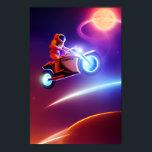 Astronaut Biker Poster - Shoot for Moon Pop Art<br><div class="desc">Vintage sci-fi meets rebel spirit in this cosmic biker poster! ✔ 3 retro colour schemes (choose 60s/80s/neon) ✔ Customisable license plate (add your name) ✔ Premium glossy paper (colours pop!) ✔ multiple sizes (12x18", 24x36" and more) Perfect For: • Man caves 🏍️ • NASA nerds 🚀 • Gift for motorcycle...</div>