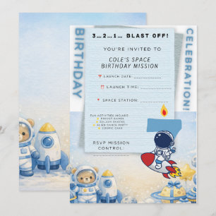 Astronaut Birthday Invitation – Blast Off to Fun!