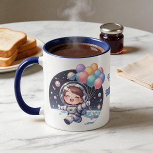 Astronaut Birthday Mug with Balloons