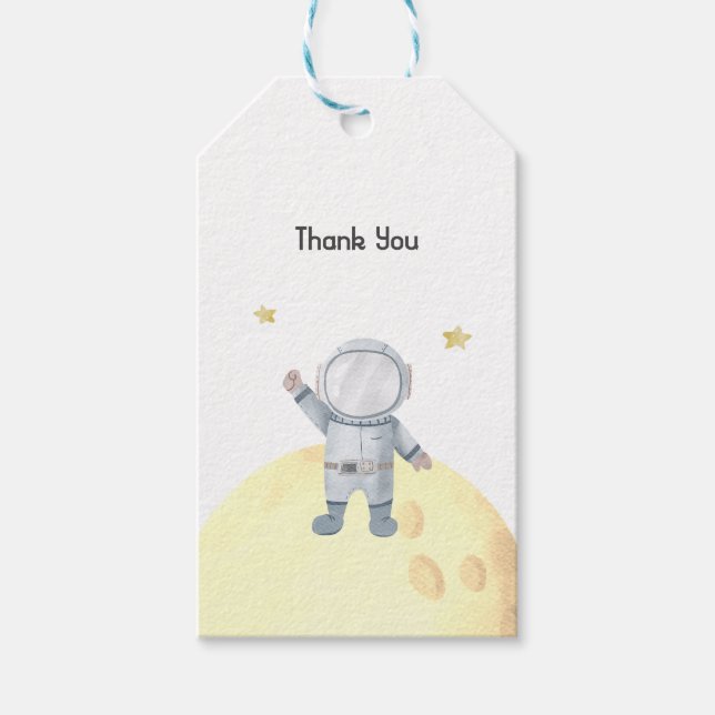 Astronaut Birthday Thank You Tag (Front)