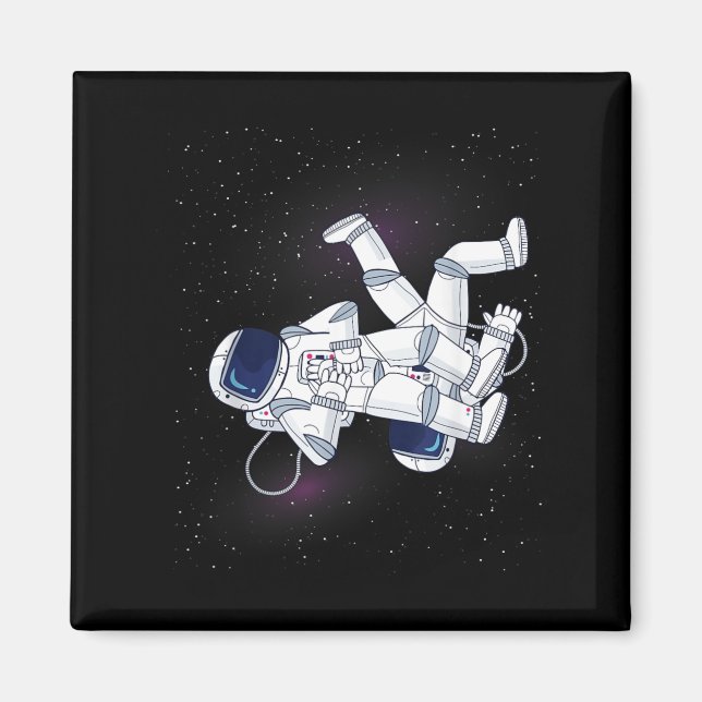Astronaut BJJ Brazilian JiuJitsu Outer Space Magnet (Front)