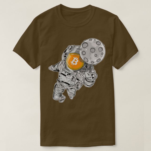 Astronaut Blockchain Crypto Bitcoin BTC  T-Shirt (Design Front)