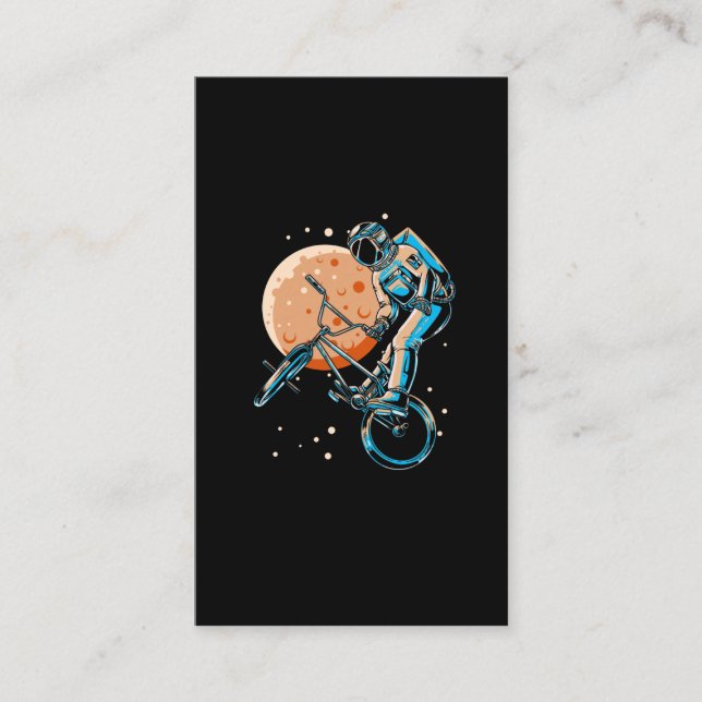 Astronaut BMX Moon Space Biker Business Card (Front)