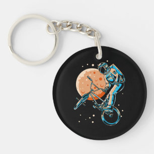 Astronaut BMX Moon Space Biker Key Ring