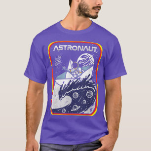 Astronaut Boat Paddling Planets Universe Galay T-Shirt