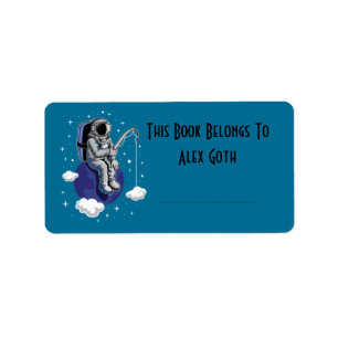 Astronaut Book Labels Custom Name
