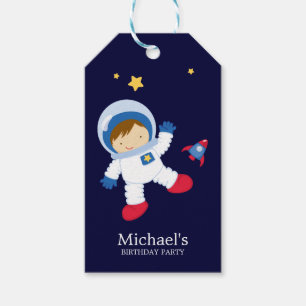 Astronaut Boy Kids Birthday Party Gift Tags