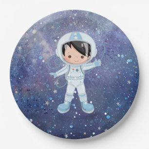 Astronaut boy Outer Space Paper Plate