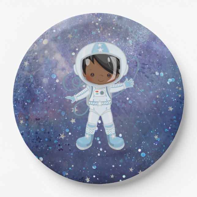 Astronaut boy Outer Space Paper Plate (Front)