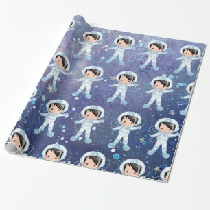 Astronaut boy Outer Space Wrapping Paper