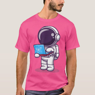 Astronaut buying ticket to the moon with ATOM Cosm T-Shirt