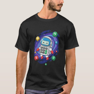Astronaut Calculator Space Math Graphic T-Shirt