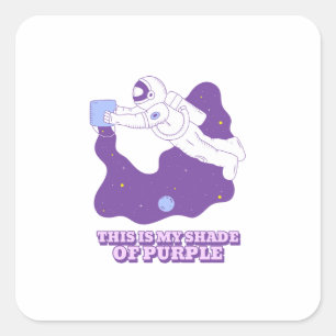 Astronaut Cartoon Cute Space Poster Decor Square Sticker