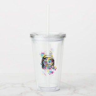 Astronaut Cat Acrylic Tumbler