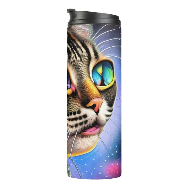 Astronaut Cat Artwork Thermal Tumbler (Rotated Right)