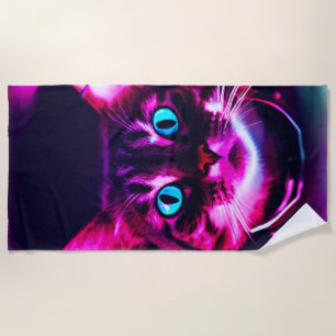 astronaut cat beach towel