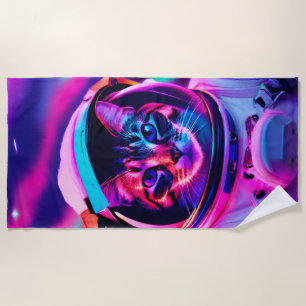 astronaut cat beach towel