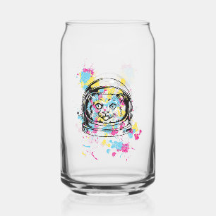 Astronaut Cat Can Glass